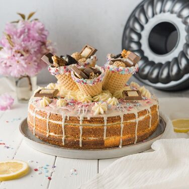 Каструля Zenker 6508 Пружинна форма з плоским і трубчастим дном Ø 26 см, чорний металік