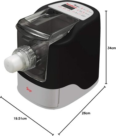 Тістомішильна машина Sirge PASTABUONA 260 Вт - 13 Trafil - до 720 г тіста - автоматична та з режимом очікування - вкл. аксесуари для хліба/піци/фокаче