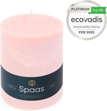 Свічка Spaas Rustical Pillar, 100/130 мм, 95 год, чорна (світло-рожева)