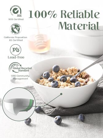 Набір з 4 піал для супу 950 мл, білий Dowan