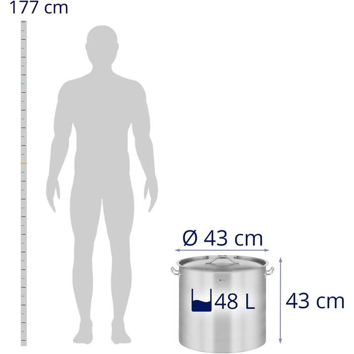 Індукційна каструля Royal Catering Ø 32 см з кришкою Каструля з нержавіючої сталі Індукційна каструля Індукційна каструля Каструля з нержавіючої сталі (48 л)