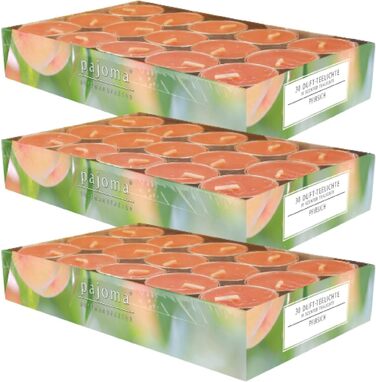 Ароматичних чайних свічок 3x30 шт. ароматичні свічки багато ароматів на вибір висота 1,5 см, Ø 3,5 см (персик, 3 x 30 шт. у упаковці), 90