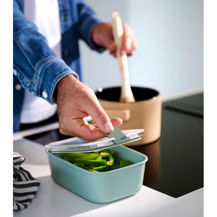 Набір банок для зберігання продуктів 3 шт. и EasyClip Миска з кришкою та закриттям Підходить для мікрохвильової печі, пароварки, холодильника та морозильної камери 2 x 450 мл 1000 мл (Nordic Black)