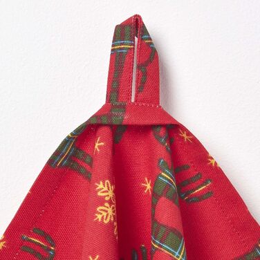 Набор из 3 рождественских кухонных полотенец 50 x 70 см, красно-зеленый Homescapes