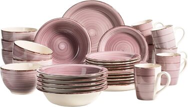 Набір посуду на 6 персон, 30 предметів, рожевий Bel Tempo II MÄSER