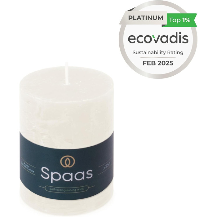 Свічка Spaas Rustic Pillar 70/95 мм 35 шт. - світло-рожева (біла)