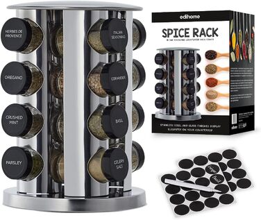 Подставка для специй на 16 баночек поворотная 28 см, круглая Edihome