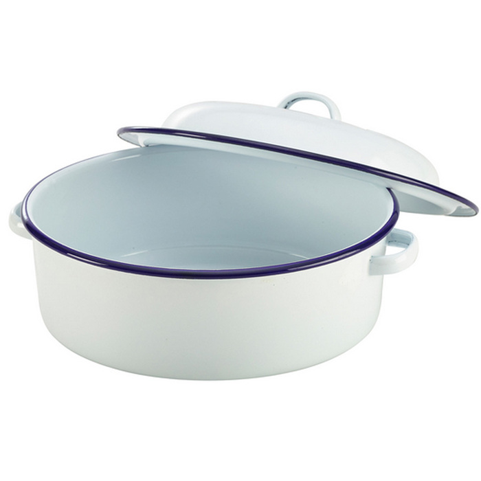 Каструля 20 см біла емальована, GenWare