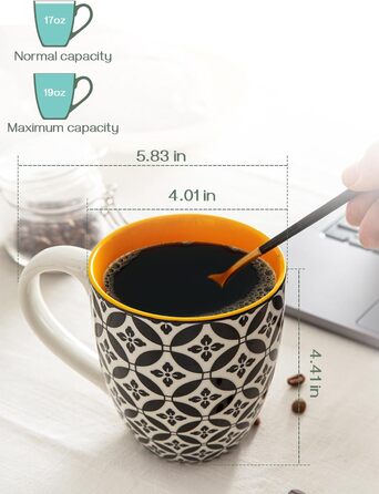 Набір з 6 кухлів для кави 560 мл, різнокольорові Dowan