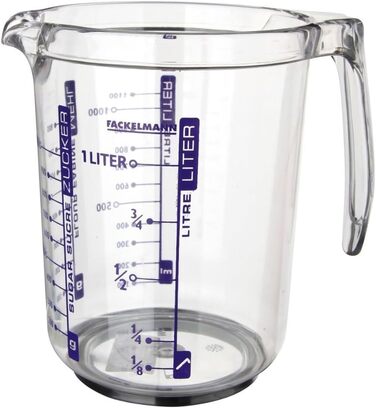 Мірний глечик 1 л, прозорий Fackelmann