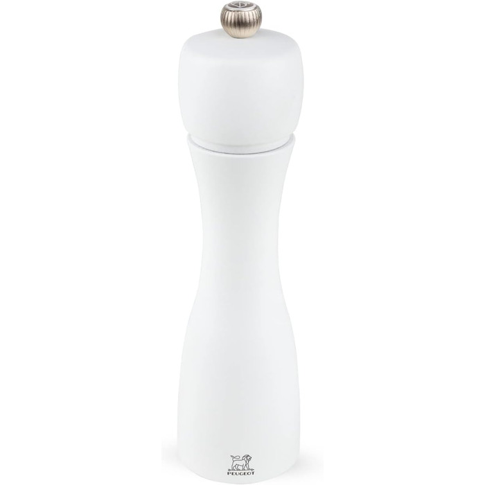 Млин для перцю Соляний млин Таїті 20 см Дует Перець Кришталева Сіль - Класичне регулювання помелу - Виготовлено з деревини, сертифікованої PEFC - Французьке ноу-хау - Чорно-білий матовий (соляний млин, матовий білий)