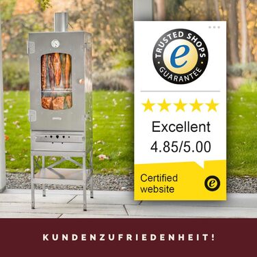 Високоякісна коптильня на дровах з нержавіючої сталі 86 см KAISER