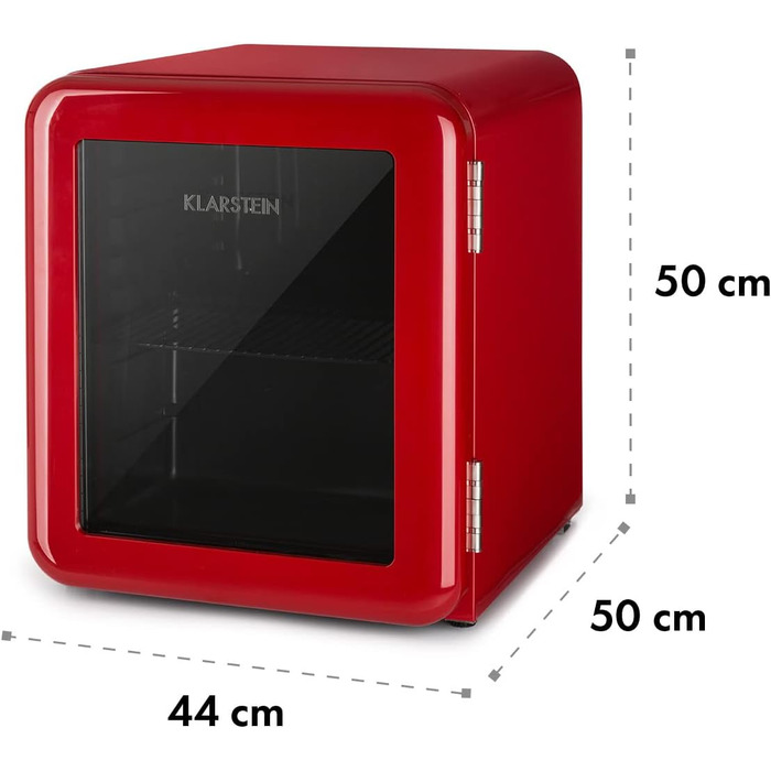 Міні-холодильник зі скляними дверцятами 48 л червоний Klarstein