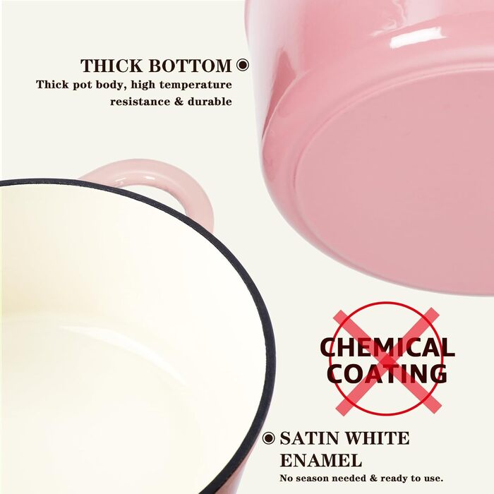 Чавунна форма, емальована 26 см, 5.2 л рожевий OVERMONT