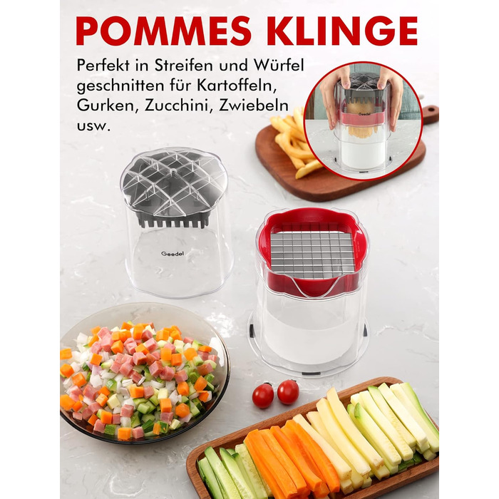Измельчитель картофель фри с 2 режущими ножами Geedel