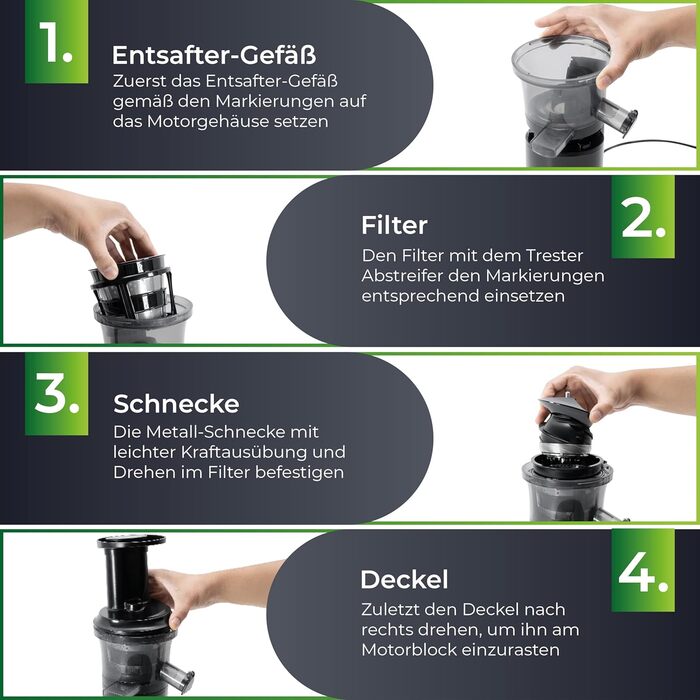 Соковижималка 150 Вт, чорна Slow Juicer Klamer