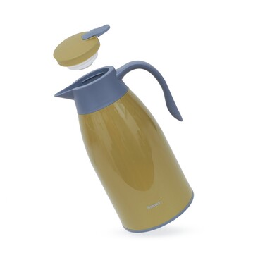 Термоглечик Fissman 1600 мл, колір зелений пластиковий корпус зі скляною колбою (19857)