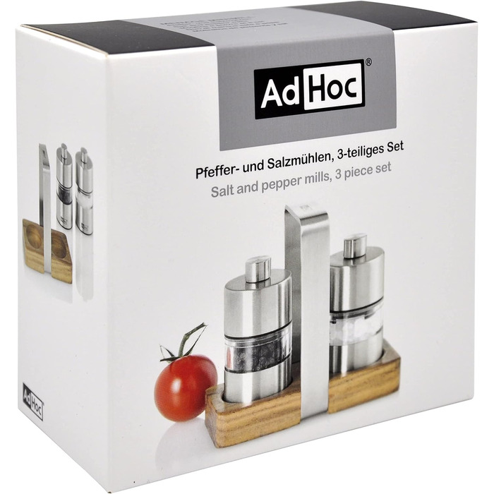 Набір млинів для перцю та солі 6,2 см на підставці, 3 предмети Menage Minimill AdHoc
