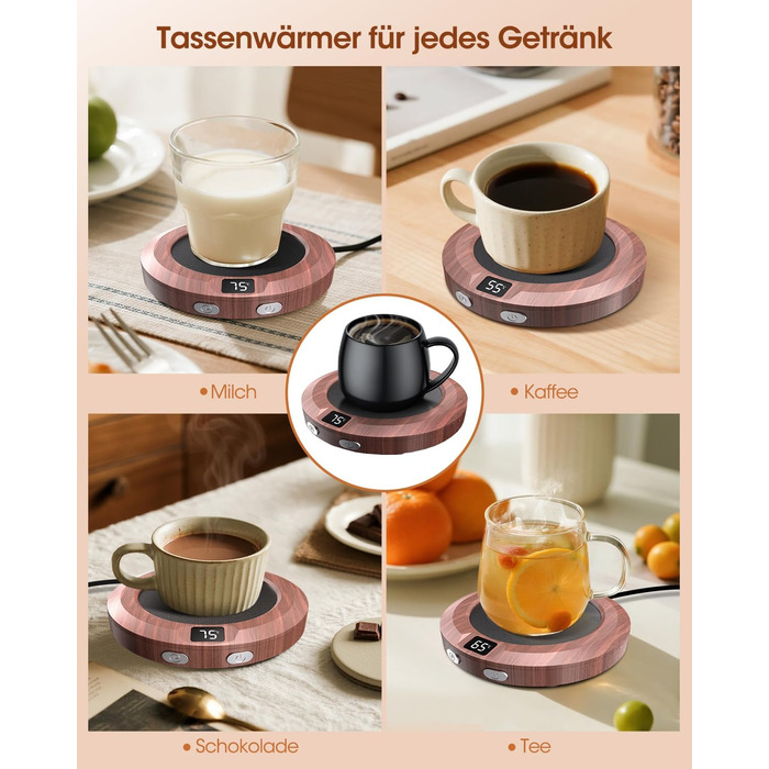 Подогреватель чашек до 75C, 3 уровня температуры MXMZHXU