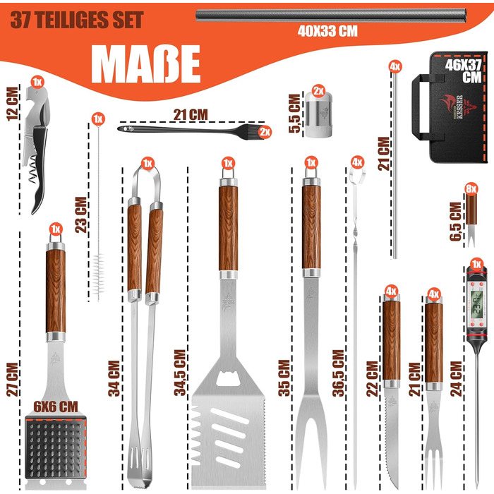 Набір столових приборів для гриля 37 предметів KESSER