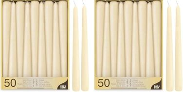 Набір зі 100 конічних свічок 2,2 x 25 см, 2 упаковки по 50 шт, бежевий PAPSTAR