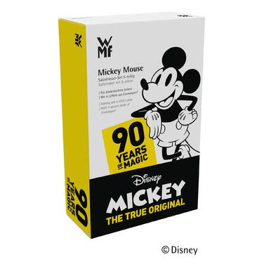 Набір сільниця і 4 дитячих ложки Mickey Mouse WMF