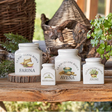 Банка для овсяных хлопьев La Porcellana Bianca CONSERVA, фарфор, 1,1 л