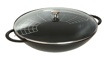 Вок зі скляною кришкою 30 см, чорний Staub