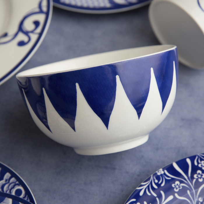 Тарілка для мюслі CreativeTops Geo Navy Cole Collection, фарфор, діам. 13,5 см