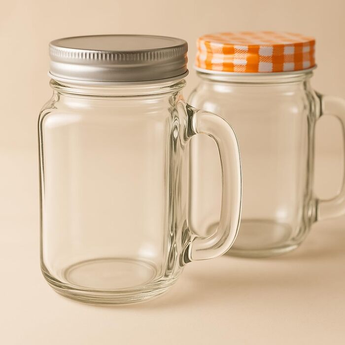 Набор из 6 стаканов для питья с крышкой 450 мл оранжевый gouveo