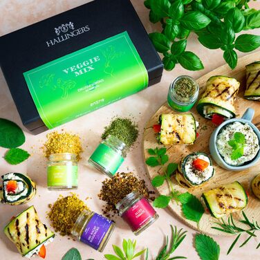 Класичний набір спецій Hallingers - 1 - Подарунковий набір спецій ручної роботи, 12 спецій з усього світу (Набір) - Літній подарунок та ідеальний подарунок для барбекю Подарунок для нової домівки &quotВітаємо дружбу&quot Класичні спеції., 12 спецій (73603