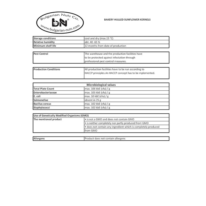 Насіння соняшнику без глютену 3 кг Bulgarian Nuts