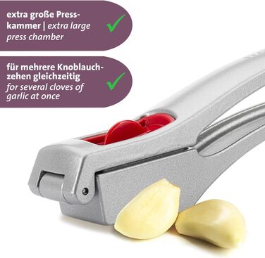 Прес для часнику Westmark - Premium Graphite Edition - з очисним елементом - не потребує очищення - для часнику, імбиру та інших - менше зусиль (Джозі)