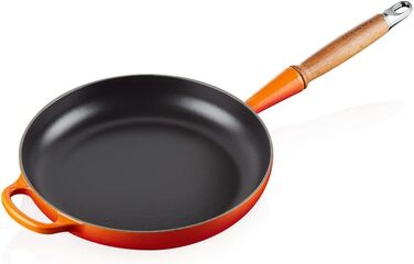 Сковорода чавунна 26 см з дерев'яною ручкою, полум'яно-червоний Signature Le Creuset