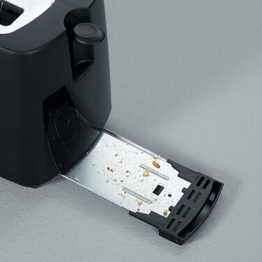 Автоматичний тостер SEVERIN, тостер з насадкою для булочки, високоякісний тостер з піддоном для крихт і потужністю 700 Вт, чорний, AT 2287