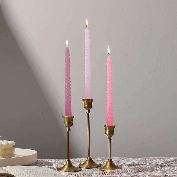 Набір з 4 конічних спіральних свічок 2,2 x 25 см, рожевий мікс Love Topsics