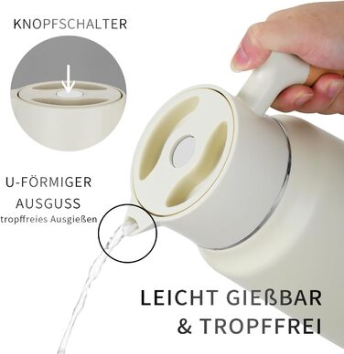 Термос-кавник 1,5 л нержавіюча сталь, білий VETIN