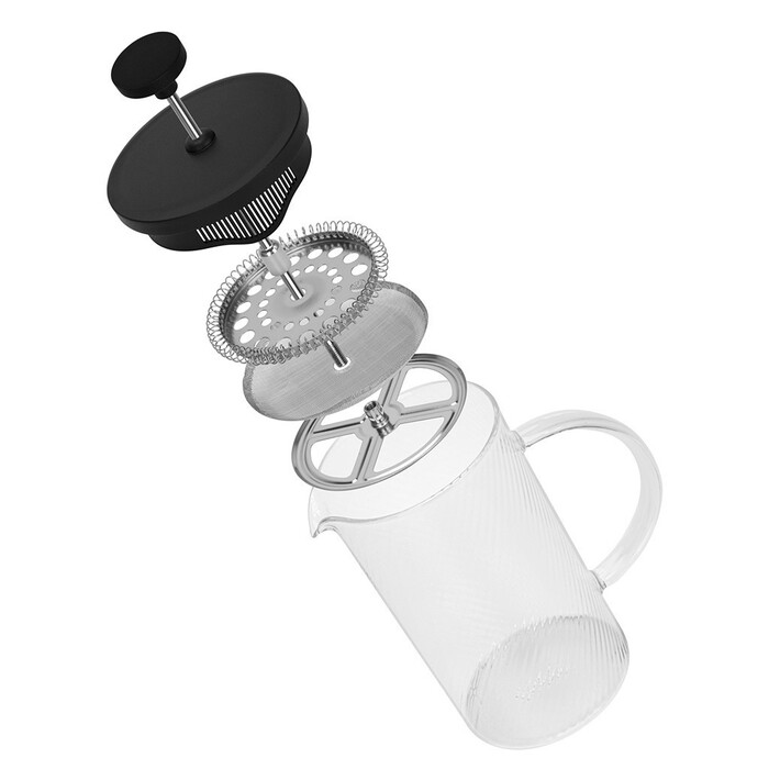 Заварювальний чайник Fissman з поршнем 1000 мл скляна колба (9168)