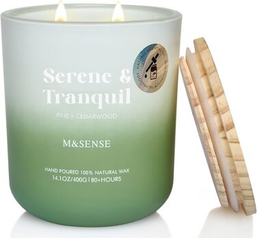 Ароматичні свічки з сосни та кедра в банці 400 г, час горіння 80 годин M&SENSE