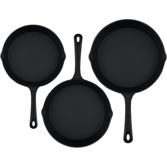 Набір з 3 чавунних сковорідок 16 см, 20 см, 24 см BBQ-Toro