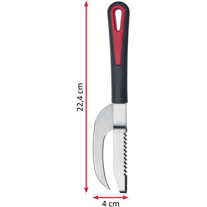 С поддоном для чешуи, алюминий, специальное покрытие для пищевых продуктов, нержавеющая сталь, 21 x 5,9 x 5,3 см, Scalex, Серебро, 65002260 (с ножом)