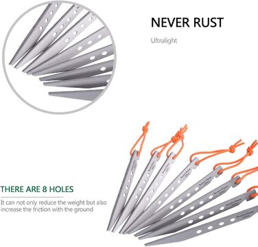 Цвяхи для кемпінгового намету 8 шт. Ti4007P iBasingo