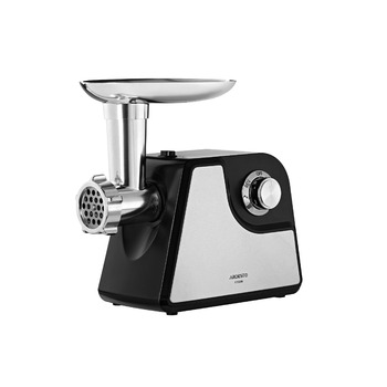 ARDESTO М'ясорубка, 1700Вт, продук.-1.6кг/хв, 2 решітки + для ковб., кеббе, насадка для томатів, пластик+метал, чорно-сріблястий