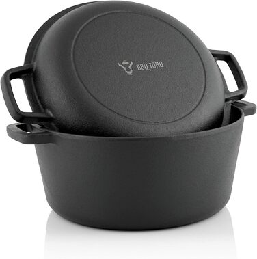 Казан чавунний 6,8 л з кришкою BBQ-Toro