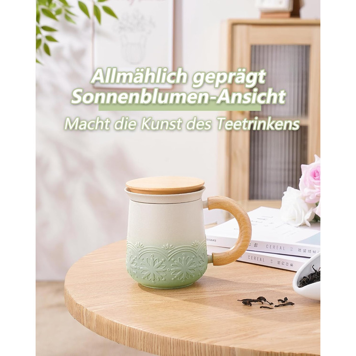 Чашка для чая с крышкой и ситечком 420 мл Zens