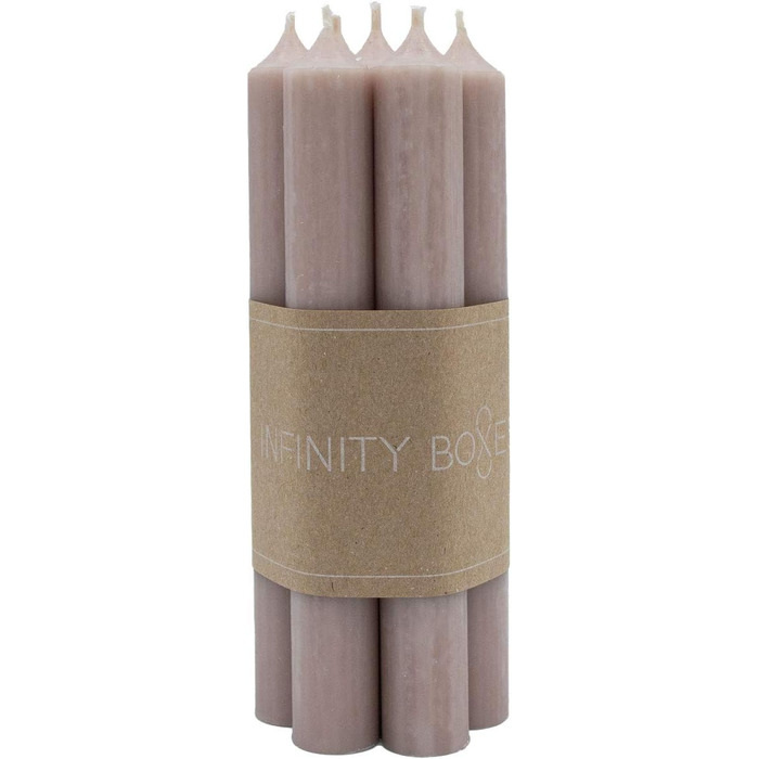 Набір свічок Infinity Boxs із 7 конусних свічок, зелений, приблизно Д18 см, Ø 2,2 см, час горіння 8 год (7 свічок, сіро-коричневого кольору)