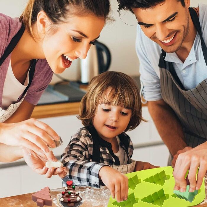 Силіконова форма BREEZO Різдво 6 порожнин великі різдвяні ялинки шоколадні форми мило цукерки торт випічки форми для Різдва різдвяний торт прикраса 1