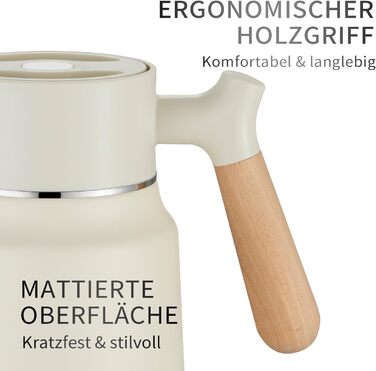 Термос-кавник 1,5 л нержавіюча сталь, білий VETIN