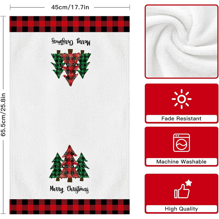 Набір з 2 різдвяних кухонних рушників 45 x 65 см, набір R Ohok