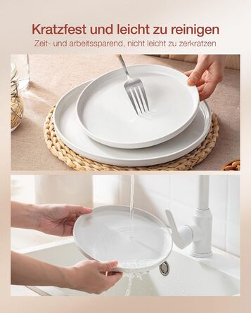 Набір посуду Richmount Nebula для 6 осіб, набір тарілок та мисок із 18 предметів, набір посуду з крапчастої кераміки, можна використовувати в мікрохвильовій печі та посудомийній машині, сервірування Nebula для 6 осіб (білий, сервірування Milkyway для 6 ос